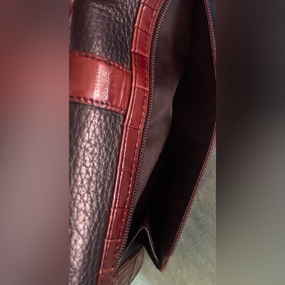 Brighton Brown Leather Mini Croc Embossed Flap Crossbody Bag Organizer Purse - Picture 12 of 15